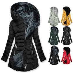 CSHE Damen Wintermantel Mantel Steppmantel Winter Jacke Lang Stepp Warm Teddyfell Elegant Silvester Geburtstag Halloween Weihnachten 2023 2024 Outfit Deko Meine Bestellungen Anzeigen von CSHE