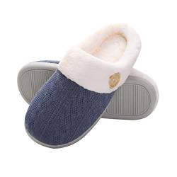 CSHE Hausschuhe Herren Damen Winter Plüsch Warm Gefüttert Hausschuhe Pantoffeln rutschfeste Bequeme Weiche Flauschige Hausschuhe Slippers für Damen Herren Espadrilles Plüsch Gästehausschuhe von CSHE