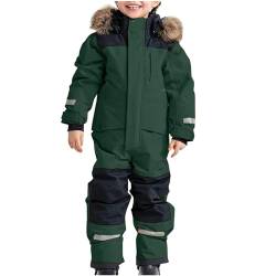 Schneeanzug Kinder Jungen Skianzug Einteilige Thermo Skioverall Winter Warm Schneeoverall Wasserdicht Winddicht Winteranzug mit Abnehmbarer Kapuze Matschanzug Outdoor Softshellanzug Jumpsuit Boys von CSHE