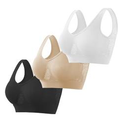 3er Pack BHS Damen mit Bügel Push Up BH Set Frauen Sexy Bustier Crop Top Sport BHS Trainings-BH mit verstellbarem für Alltag Yoga Fitness Sport Outdoor von CSKJ