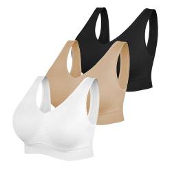 3er Pack BHS Damen mit Bügel Push Up BH Set Frauen Sexy Bustier Crop Top Sport BHS Trainings-BH mit verstellbarem für Alltag Yoga Fitness Sport Outdoor von CSKJ