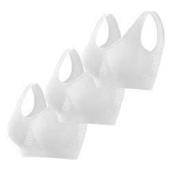 3er Pack Damen Sport BH Bustier Comfort BH Gepolsterter Push UP Stützfunktion verstellbare Träger Ohne Bügel Yoga Fitness von CSKJ