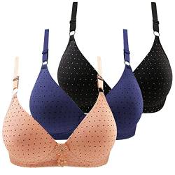 Blitzangebote des Tages - 3er Set BH Ohne Bügel Frau Sport BH Bequem Nahtlose Dessous Frauen Sexy Reizwäsche Klassische Push Up BH Spitze, BH-Set1, S von CSKJ