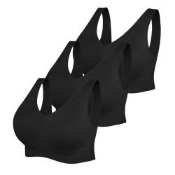 CSKJ BH Damen Sport BH Frauen Bra für Ohne Bügel Bustier Bra Mit Polstern Atmungsaktiv Bügelloser BH Push Up Bequem Bustiers BH Gepolstert von CSKJ