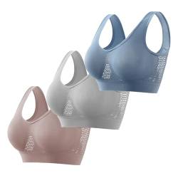 CSKJ Sport BH Damen Gepolstert Bustier Damen BH ohne Buegel Push up BH Sport Bra Top für Yoga Fitness von CSKJ