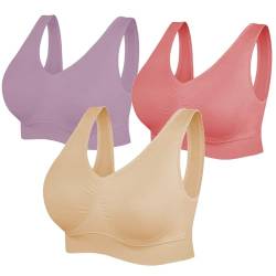 CSKJ Sport BH Klassische Frauen Büstenhalter Ohne Bügel Ringerrücken Sports Bras Fuer Yoga Fitness Training von CSKJ