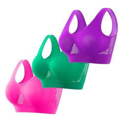 CSKJ Sport BH Klassische Frauen Büstenhalter Ohne Bügel Ringerrücken Sports Bras Fuer Yoga Fitness Training von CSKJ