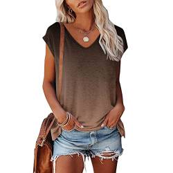 Farbvarianten Drucken Damen Oberteile Sommer Tshirt Kurzarm Bluse mit Rundhalsausschnitt T-Shirt Tee Tops Pullover Teenager Mädchen Pulli Tunika Shirt Freizeit T Shirts Longbluse für Frauen von CSKJ