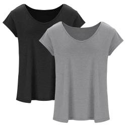 Sommer T-Shirt Damen Basic T Shirt Bedrucken Rundhalsausschnitt Weiß Oberteile Baumwolle Casual Damen Locker Kurzarm Bluse Tops Sportshirt von CSKJ