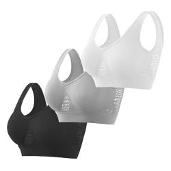 Sport BH Damen Push up Sports Bra Ohne Bügel Sport BH Rückenfrei mit Breiten Trägern für Besseren Halt und Unterstützung von CSKJ