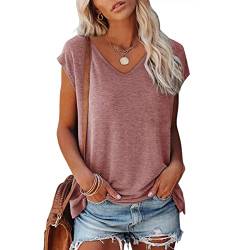 Tshirt Damen Unifarben Drucken Bluse Kurzarm Rundhalsausschnitt T-Shirt Locker Frauen Oberteile Sommer Alltag Crop Top Sport T-Shirts Teenager Mädchen Kleidung Y2k Sommerkleidung Damen von CSKJ