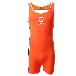 CSMARTE Herren Jockstrap Leotard Unterwäsche Jumpsuits Wrestling Singlet Bodysuit Bademode, Orange, L von CSMARTE