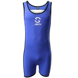 CSMARTE Herren Jockstrap Leotard Unterwäsche Jumpsuits Wrestling Singlet Bodysuit Bademode, blau, L von CSMARTE