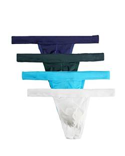 CSMARTE Herren Low Rise Mesh Slips String Sexy Tanga Unterwäsche Attraktiv T-Back Thong (4 Mix, L) von CSMARTE