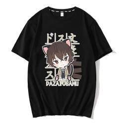 Bungo Stray Dogs T-Shirt, niedliche Anime-Cartoon-Figuren, Dazai Osamu Nakahara Chuuya, bedrucktes Kurzarm-T-Shirt für Jugendliche, Männer und Frauen von CSOCKS