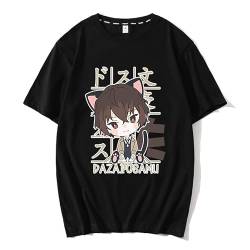 Bungo Stray Dogs T-Shirt, niedliche Anime-Cartoon-Figuren, Dazai Osamu Nakahara Chuuya, bedrucktes Kurzarm-T-Shirt für Jugendliche, Männer und Frauen von CSOCKS