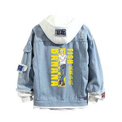 CSOCKS Anime Banana Fish Jacke Hoodie Ash Lynx Cosplay Jeansjacke Männer Frauen Harajuku Button-Down-Jeans-Mantel von CSOCKS