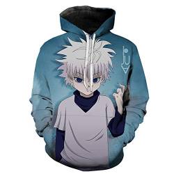 CSOCKS HxH Anime Hoodies Gon und Killua 3D gedruckte Neuheit Hoodies Hisoka Kurapika Cosplay Pullover Sweatshirts für Jugendliche/Erwachsene von CSOCKS