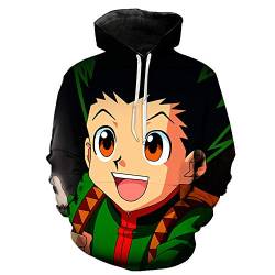 CSOCKS HxH Anime Hoodies Gon und Killua 3D gedruckte Neuheit Hoodies Hisoka Kurapika Cosplay Pullover Sweatshirts für Jugendliche/Erwachsene von CSOCKS