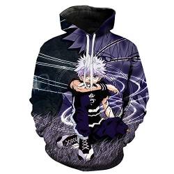 CSOCKS HxH Anime Hoodies Gon und Killua 3D gedruckte Neuheit Hoodies Hisoka Kurapika Cosplay Pullover Sweatshirts für Jugendliche/Erwachsene von CSOCKS