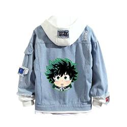 CSOCKS MHA Jacke Hoodie Shoto Todoroki Anime Denim Kapuzenjacke Todoroki Shoto Deku Freunde Cosplay Jeansjacke für Männer Frauen Jugend von CSOCKS