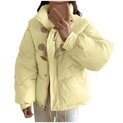 2023 Herbst Winter Jacke für Damen Solid Color Reißverschluss Daunenjacke Frauen Pufferjacke Down Coat mit Kapuze Windbreaker Outdoorjacke Übergangsjacke Warme Jacke Steppjacke von CSWH