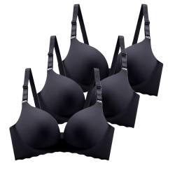 3er Pack BH Damen ohne Bügel Fraun Einfarbiges Push Up BH Sexy BH Set mit verstellbarem Mädchen 2024 Y2K Weich Bequemer BH Atmungsaktiver Unterwäsche Bra für Alltag von CSWH