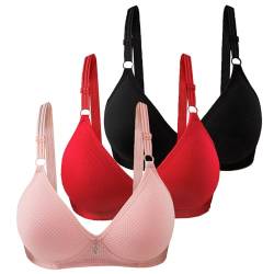 3er Pack BHS Damen Ohne Bügel Push Up BH Set Frauen Sexy Bustier Crop Top Sport-BHS Trainings-BH mit verstellbarem für Alltag Yoga Fitness Sport Outdoor von CSWH