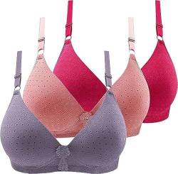 3er Pack BHS Damen Ohne Bügel Push Up BH Set Frauen Sexy Bustier Crop Top Sport-BHS Trainings-BH mit verstellbarem für Alltag Yoga Fitness Sport Outdoor von CSWH