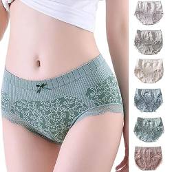 CSWH 6er Pack Damen Unterhosen Slip 2023 Mode Frauen Blumen Weiche Mehrpack Unterwäsche Hipster Panties Bikini String Tanga Höschen S-M von CSWH