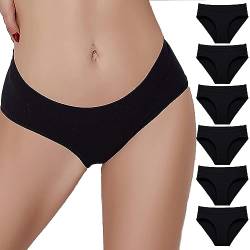 CSWH 6er Pack Unterhosen Damen Einfarbig Bequem Slips Hipster Frauen Weiche Stretch Mehrpack Unterwäsche Pantys Bikini Höschen M-XL von CSWH