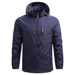 CSWH Herren Softshelljacke Jacke mit Abnehmbarer Kapuzen Männer Sturmjacke Winterjacke Einfarbig Regular Fit Outdoorjacke Übergangsjacke Funktionsjacke Jacke für Wandern Fahrrad Training von CSWH