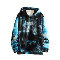 CSWH Kapuzenpullover Herren Batik Pullover Herren mit Kängurutasche Hoodie Herren Bagy Sweatshirt Herren Pullover mit Kapuze Y2K Clothes Herren Frühling Serie Mode Streetwear von CSWH