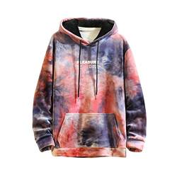 CSWH Kapuzenpullover Herren Batik Pullover Herren mit Kängurutasche Hoodie Herren Bagy Sweatshirt Herren Pullover mit Kapuze Y2K Clothes Herren Frühling Serie Mode Streetwear von CSWH