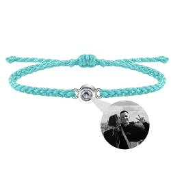 CSstone Armband Mit Bild Personalisiert Armband Mit Foto Projektions Armband Ich Liebe Dich Speicher Armband Verstellbare Flechtseilkette Geschenk FüR Frauen,Mutter,Tochter,Freundin von CSstone