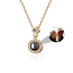 CSstone Kette Mit Bild Personalisierte Kette Mit Foto Projektion Ich Liebe Sie 100-Sprachen Halskette Gedenk Halskette Mit Bild Innen Schmuck Geschenk Für Männer,Frauen,Haustier von CSstone