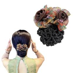Haarnetz-Haarspange, Blumen-Haarknotenroller, faule Lockenwickler, Blumen-Haarspange, einfaches schnelles Aufrollen, Haar-Werkzeug, magischer Twist-Clip, Haarschmuck für Damen und Mädchen von CTDWNT