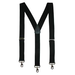 CTM® Herren-Hosenträger mit Drehhaken aus Metall, schwarz, Einheitsgröße von CTM