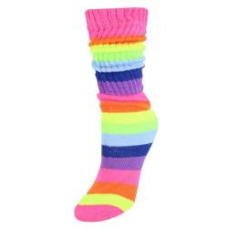 CTM Damen Super Soft Slouch Socken (1 Paar), Neon-Regenbogen, One size von CTM