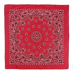 Modernes Paisleymuster 20x20 Baumwolle Bandana, rot, Einheitsgröße von CTM