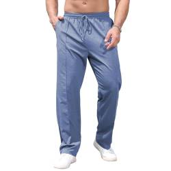 CTU Herren Fashion Design Baggy Sweatpants Leichte Casual Sweatpants Big and Tall Workout Pants für Männer, Blau, 4X-Groß von CTU