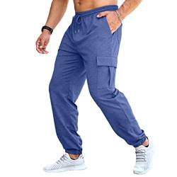 Herren-Jogginghose, lässige Arbeitshose, Cargohose für Herren, Größe M-4XL, blau, 34-37 von CTU