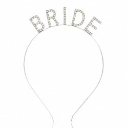 Brautstirnband Sparkle Kristall Braut Buchstaben Stirnband Haar Reifen Haarkronen für Brautweißbraut Stirnband von CUCUFA