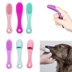 6 Stück Fingerzahnbürste für Hunde, Hundezahnbürsten mit lebensmittelechtem Silikon, Hunde Zahnpflege Zahnstein Hund - bei Mundgeruch Hund -Zahnreinigung Hund von CUHZA