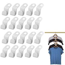 CUHZA Kleiderbügel Verbindungshaken, 20 Stück kleiderbügel Platzsparend, Haken Kleiderbügel Anschluss Haken für Kleiderschrank Organizer (Weiß) von CUHZA