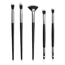 CUHZA Lidschattenpinsel-Set 5-teiliges Schwarz-Gold-Lidschatten-Set, Augenbrauenpinsel, Make-up-Pinsel, Eyeliner-Pinsel, für Lidschatten, Augenbrauen, Eyeliner, Smudger, Concealer von CUHZA