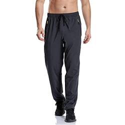 CUNYI Jogginghose für Herren Trainingshose Schnell Trocknend Laufhose Wanderhose Atmungsaktiv mit Taschen, Dunkelgrau 30 von CUNYI