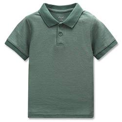 CUNYI Poloshirt für Jungen Baumwollpikee T-Shirt für Kinder Schule Kurzärmlige Oberteile, Grün 110 von CUNYI