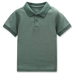 CUNYI Poloshirt für Jungen Baumwollpikee T-Shirt für Kinder Schule Kurzärmlige Oberteile, Grün 130 von CUNYI