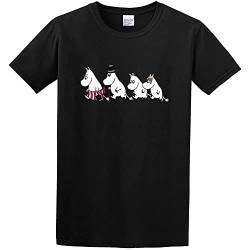 CUO Moomin Moomintroll Family T-Shirt für Herren, Schwarz, Schwarz , XXL von CUO